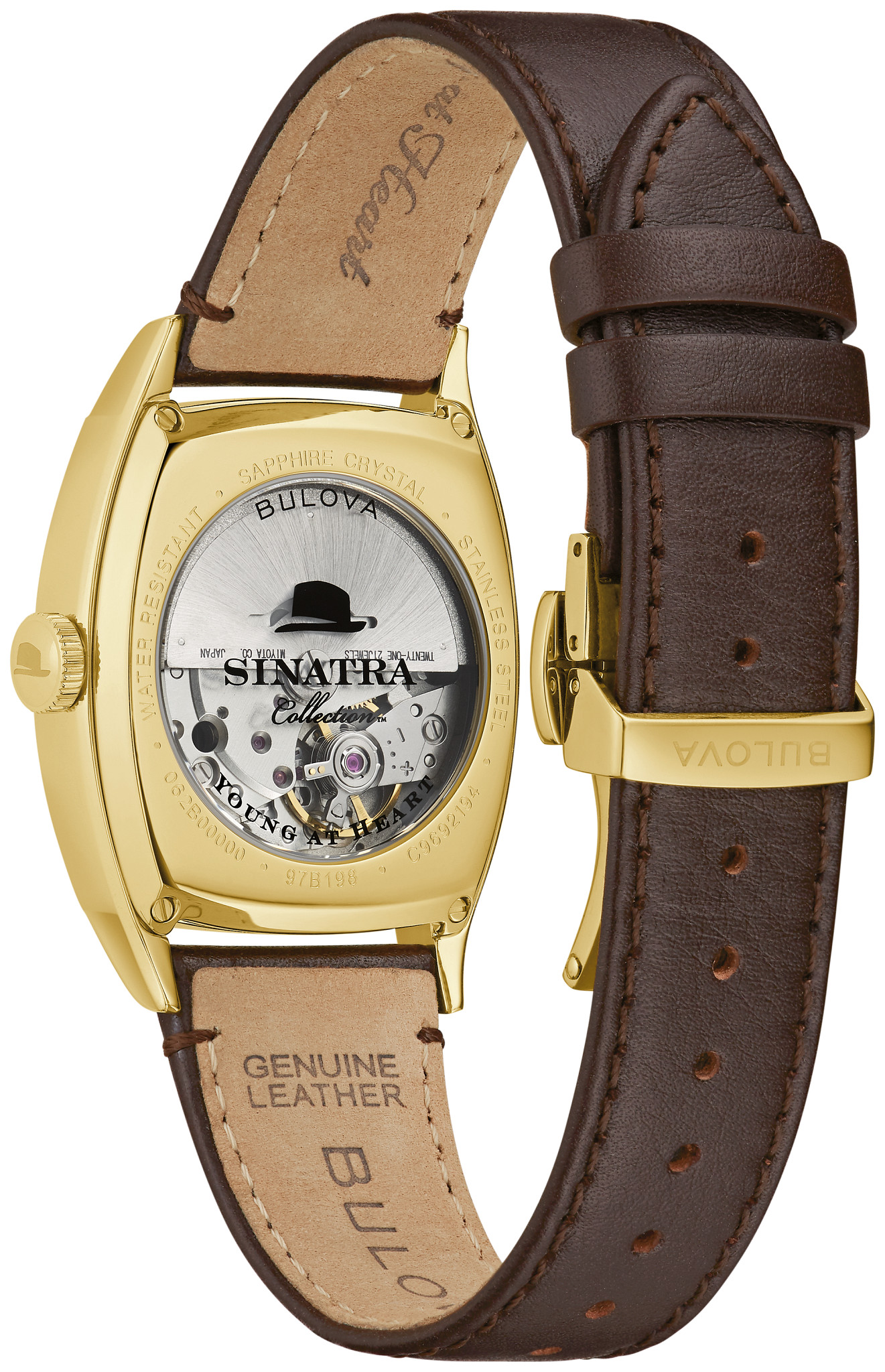 BULOVA / 自動巻腕時計/アナログ/レザー/ブラウンブラウン/97B198 Brown Dial Leather Strap Young at Heart 97B198 | Bulova